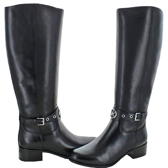 Michael Kors Leather Round Toe Knee High Boots Size 8 - Picture 1 of 16